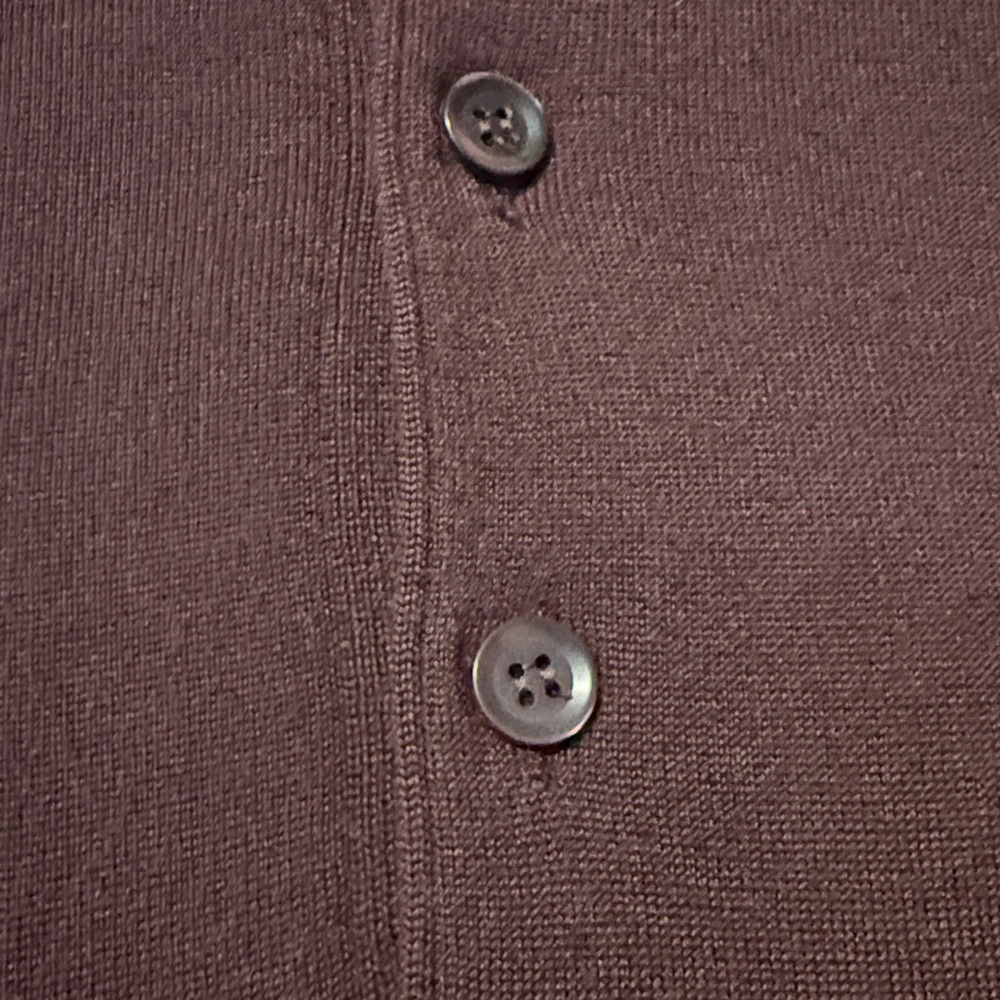 Loro Piana Chocolate Brown Cashmere Silk Long Sleeve Lightweight Polo Sweater - Picture 4 of 12